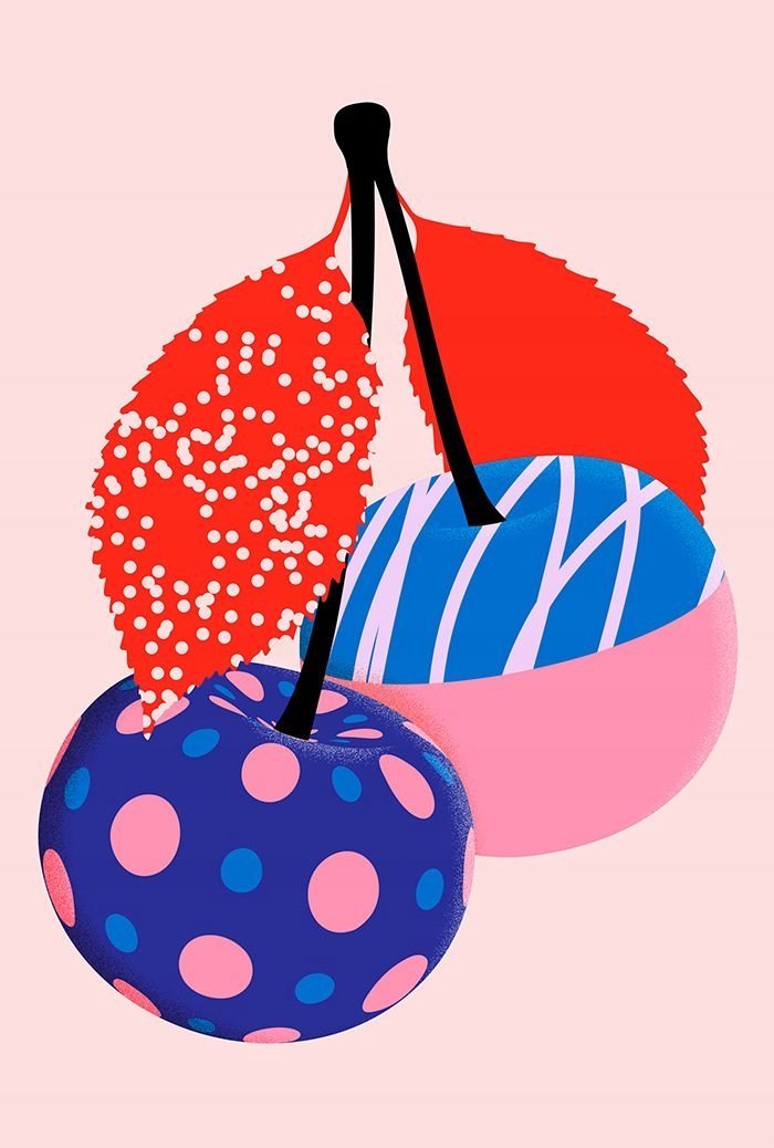 PODKŁADKA POD MYSZ Z Nadrukiem 22x18 cm Sztuka Cherry Wiśnie Tekst Prezent