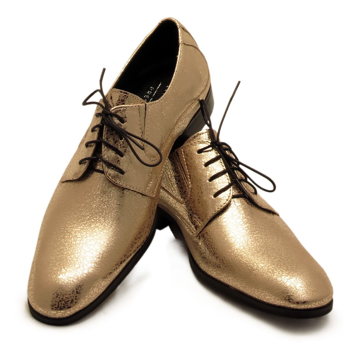 Unikatowe złote półbuty męskie - buty wizytowe Modini T226 41