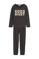 Piżamy dla dziewczynek - bonprix Piżama dziewczęca z miękkiej bawełny organicznej (2 części) szary - miniaturka - grafika 1