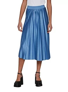 Spódnice - Vila Damska spódnica midi plisowana, federal blue, M - grafika 1
