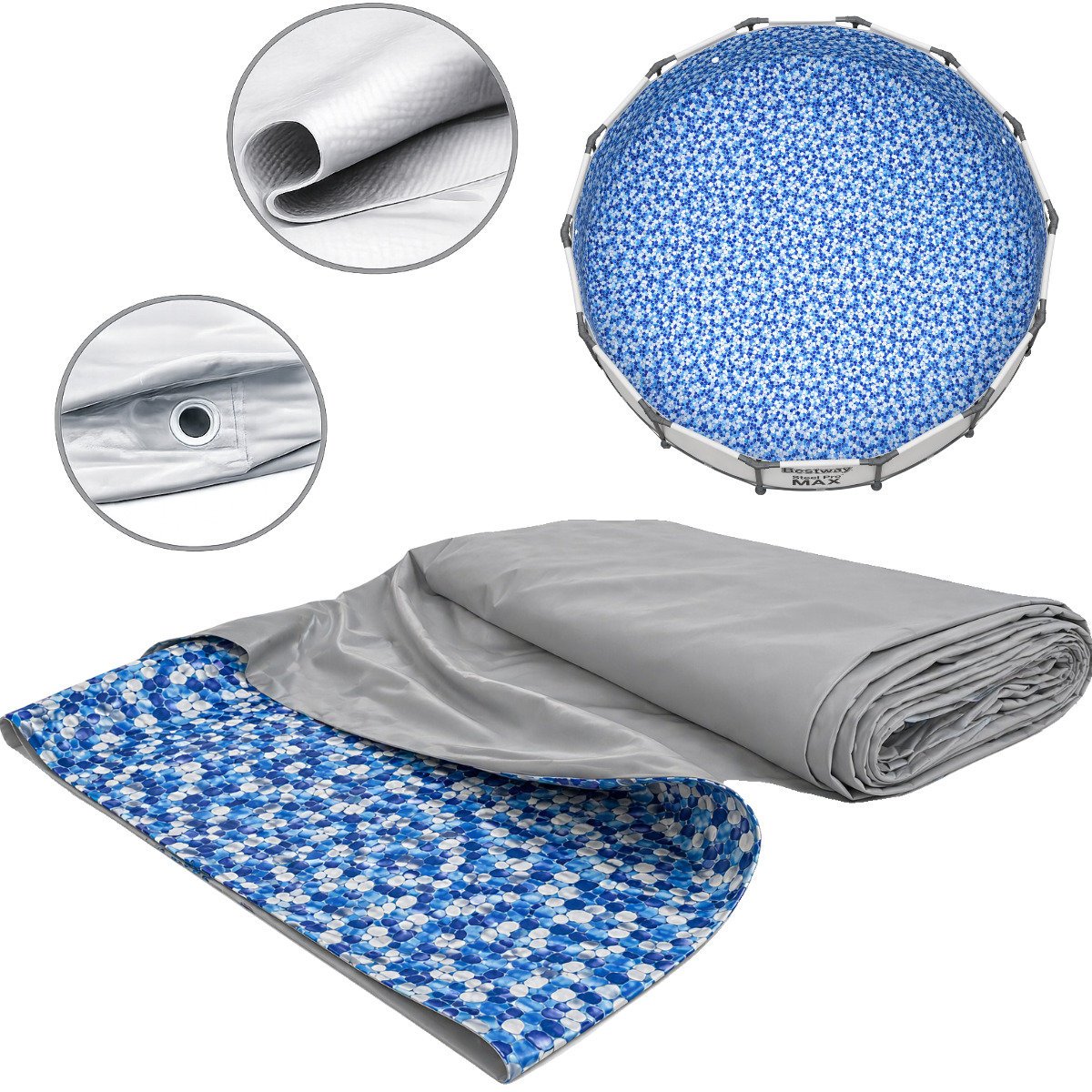 Bestway niecka basenowa poszycie basenu  5616d wkład materiał zamienny szary