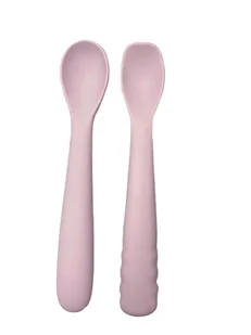 B-Łyżeczki silikonowe 2 szt. Pink - Sztućce dla dzieci - miniaturka - grafika 1