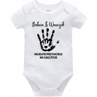 Body Dziecięce BABCIA & WNUCZEK Na Mikołajki Święta Pod Choinkę Białe 56cm - Body dla niemowląt - miniaturka - grafika 1