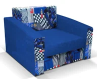 Łóżka dla dzieci i młodzieży - Niebieski rozkładany fotel tapicerowany z motyem F1 C0-H94 - miniaturka - grafika 1