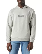 Bluzy męskie - Calvin Klein Męska bluza z kapturem L/S Heavy weight, wrzos szary, S - miniaturka - grafika 1