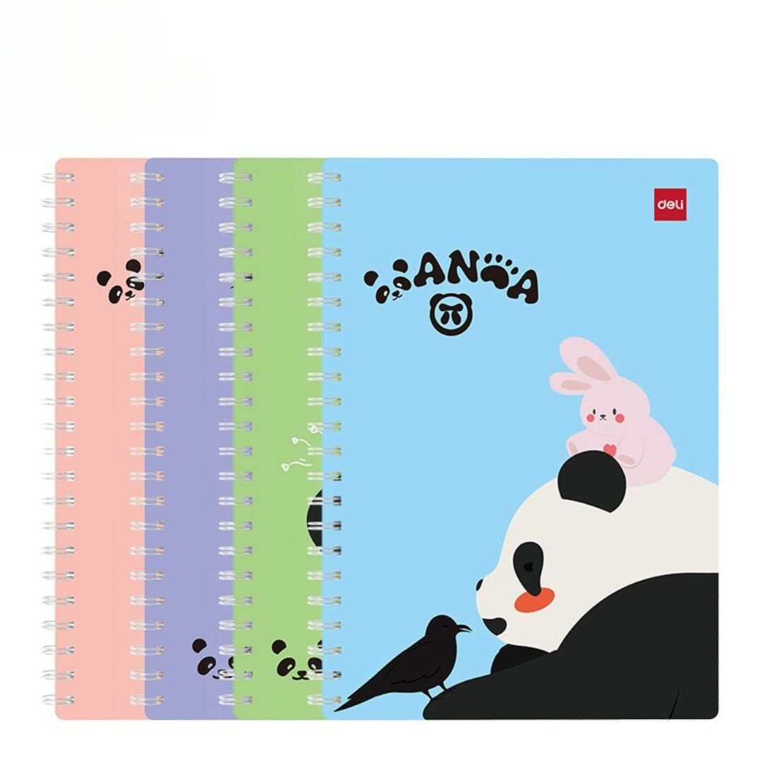 Kołonotatnik DELI Panda A5 kołozeszyt 60 kartek linia 7 mm różne wzory 70g 1szt