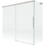 Parawany nawannowe - Mexen Rox L parawan nawannowy 2-skrzydłowy rozsuwany 170 + 75 x 150 cm, transparent, nikiel szczotkowany - 8C9L-170-075-97-00 - miniaturka - grafika 1