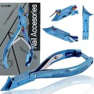Akcesoria do paznokci - Cążki cęgi do grubych wrastających paznokci skórek obcinaczki nożyczki manicure gabinet SPA niebieskie - miniaturka - grafika 1