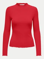 Bluzki damskie - ONLY Bluzka Emma 15180040 Czerwony Slim Fit - miniaturka - grafika 1