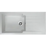 Zlewozmywaki - Sierra Zlewozmywak z 1 dużym zlewem i ociekaczem z białej żywicy - miniaturka - grafika 1