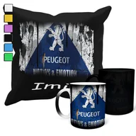 Gadżety dla niej i dla niego - ZESTAW KUBEK MAGICZNY ZMIENIAJĄCY KOLOR + POSZEWKA MOTO PEUGEOT + IMIĘ - miniaturka - grafika 1