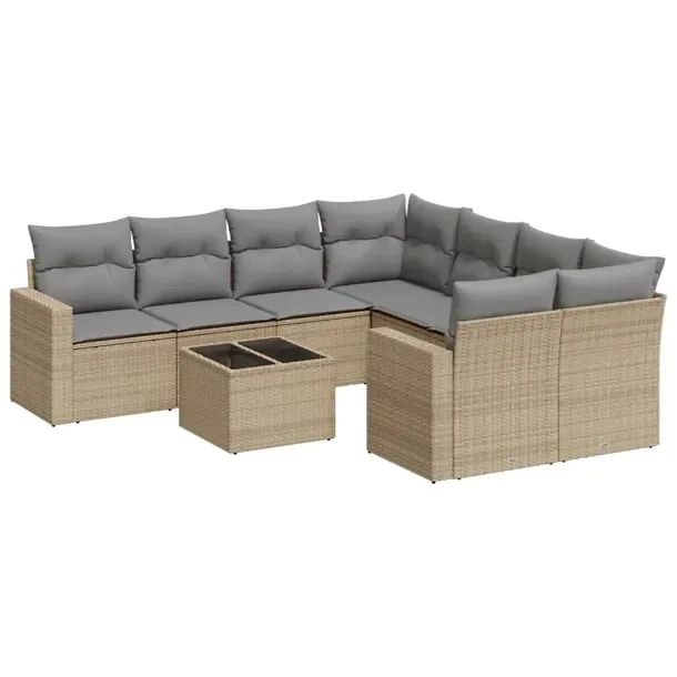 Zestaw mebli ogrodowych beżowy z rattanu PE, wymiary: 65,5x62x69 cm, 62x62