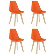 Krzesła - vidaXL Krzesła stołowe, 4 szt., pomarańczowe, plastik - miniaturka - grafika 1