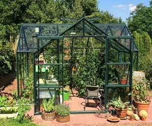 VITAVIA szklarnia ogrodowa Sirius 13000, zielona - (13 m2; 3,84 x 3,84 m) szkło hartowane + baza - Szklarnie ogrodowe - miniaturka - grafika 4
