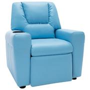 Fotele - vidaXL Lumarko Fotel rozkładany, obity sztuczną skórą, niebieski 324045 - miniaturka - grafika 1