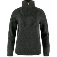 Bluzy damskie - FJALLRAVEN 86993-030 Övik Half Zip Knit W bluza damska, ciemnoszara, rozmiar XXS - miniaturka - grafika 1