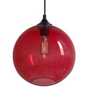 Lampy sufitowe - Okrągła lampa wisząca z czerwonym kloszem - Z045-Juva - miniaturka - grafika 1