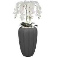 Sztuczne kwiaty - Storczyk sztuczny biały w donicy bukiet kwiaty H 112 cm donica Antracytowa - miniaturka - grafika 1