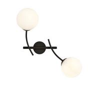 Lampy ścienne - Emibig Hunter kinkiet 2-punktowy czarny/opal 1102/K2 - miniaturka - grafika 1