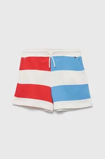 Spodnie i spodenki dla dziewczynek - Tommy Hilfiger szorty dziecięce kolor niebieski wzorzyste regulowana talia - grafika 1