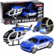 Zabawki zdalnie sterowane - Zestaw pojazdów policyjnych auto helikopter dźwięk światło ZA4626 - miniaturka - grafika 1