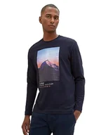 Koszulki męskie - TOM TAILOR Koszulka męska z długim rękawem, 10668 - Sky Captain Blue, XL - miniaturka - grafika 1