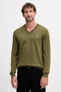 Gant sweter bawełniany kolor zielony lekki 8030562 - Swetry męskie - miniaturka - grafika 1