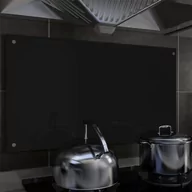 Akcesoria i części AGD - vidaXL Panel ochronny do kuchni, czarny, 90x50 cm, szkło hartowane - miniaturka - grafika 1