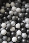 Zabawki do kąpieli - Zestaw 200 piłeczek do suchego basenu  Biały- jasny szary-srebrny - miniaturka - grafika 1