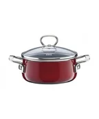 Garnki - Garnek Niski Z Pokrywą 16 cm Rosso Riess - miniaturka - grafika 1