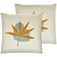 Poduszki dekoracyjne - 2 Poduszki Dekoracyjne Haftowany Liść 45 X 45 Cm Pomarańczowe Davallia - miniaturka - grafika 1