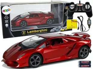Import leantoys Auto Sportowe R/C 1:18 Lamborghini Sesto Elemento Czerwone 2.4 G Światła 9730 - Zabawki zdalnie sterowane - miniaturka - grafika 1