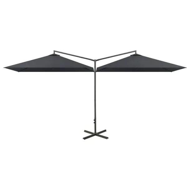 Podwójny parasol ogrodowy antracytowy 600 x 290 x 260 cm