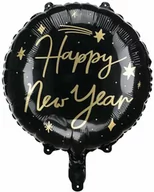 Sylwester - Balon foliowy okrągły Happy New Year - 35 cm - 1 szt. - miniaturka - grafika 1