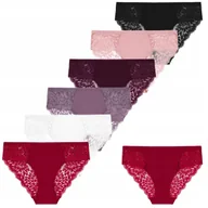 Majtki damskie - 6X FIGI MAJTKI DAMSKIE WYKOŃCZONE KORONKĄ BIKINI BAWEŁNIANE MORAJ L - miniaturka - grafika 1