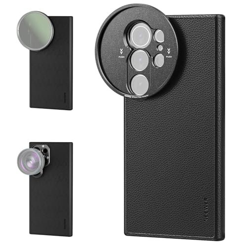 NEEWER Etui S25 Ultra, ochronne etui na telefon ze sztucznej skóry z mocowaniami obiektywu 17 mm i adapterem filtra 67 mm do nagrywania wideo, kompatybilne z Samsung Galaxy S25 Ultra MagSafe Charging