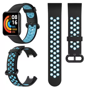 Pasek perforowany Vanfone do Xiaomi Redmi Watch 2 Lite, czarno-niebieski - Akcesoria do smartwatchy - miniaturka - grafika 1