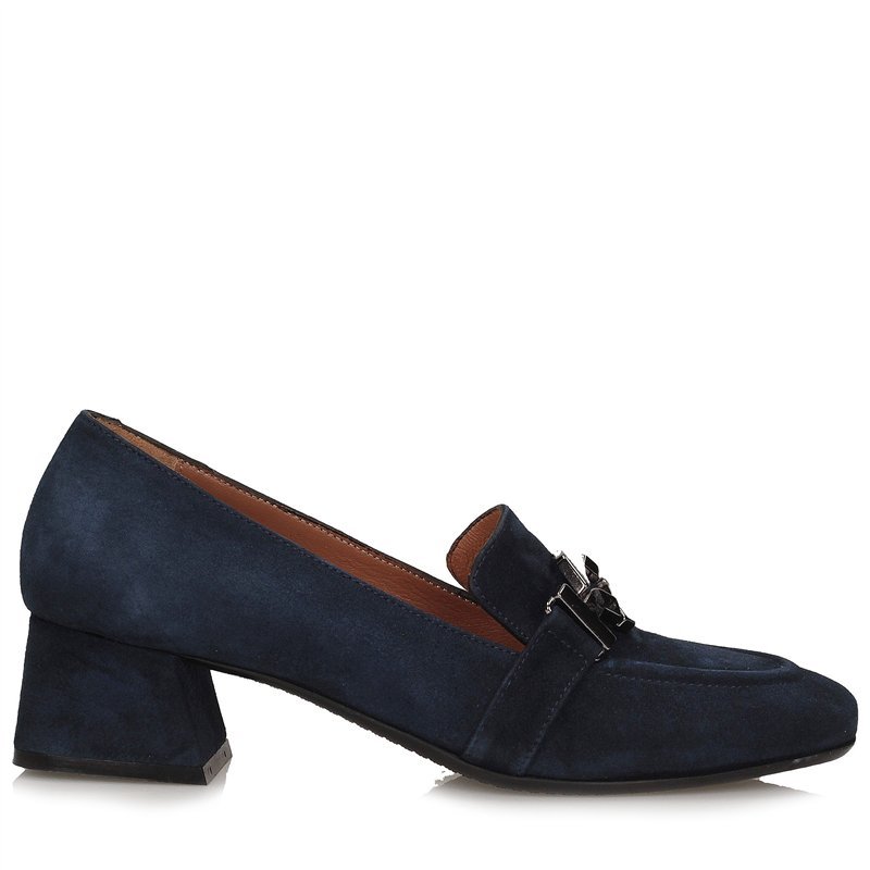 Granatowe Czółenka Damskie Z Ozdobną Klamrą Toscanio Be 1002 - 37