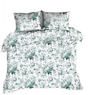 Pościel - Pościel flanelowa 160x200 biała róże szare miętowe 1054 Flanela Max - miniaturka - grafika 1