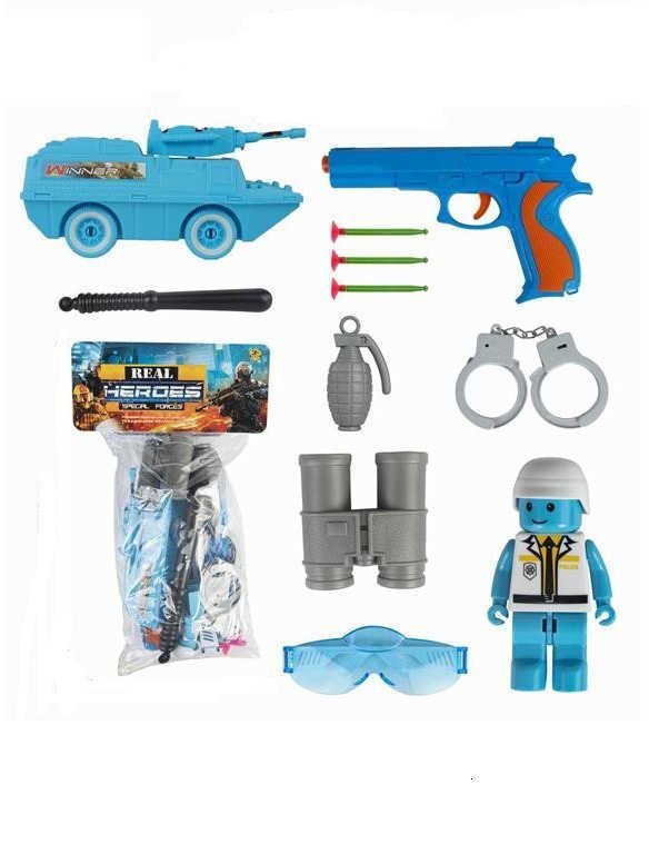 ZESTAW POLICYJNY DLA DZIECI – REAL POLICE HEROES 11 ELEMENTÓW + FIGURKA
