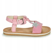 Sandały damskie - Clarks Sandały Dziewczęce Różowe Skórzane 29 Jjn - miniaturka - grafika 1