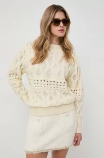 Swetry damskie - Silvian Heach sweter z domieszką wełny damski kolor beżowy - grafika 1