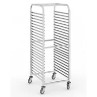 Wózki na żywność - B2B Partner Wózek ze stali nierdzewnej na pojemniki gastronomiczne, 15 poziomów, GN 2/1, 1700x590x670 mm 434081 - miniaturka - grafika 1