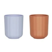 Kubki dla dzieci - PULLO KUBEK 2 SZT. KARMELOWY / JASNONIEBIESKI - miniaturka - grafika 1