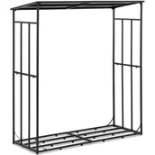 Ogrzewacze tarasowe - Stojak na drewno opałowe metalowy zewnętrzny z dachem do 300 kg 161 x 65 x 177 cm - miniaturka - grafika 1