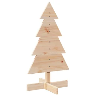 vidaXL Drewniana choinka do udekorowania, 80 cm, lite drewno sosnowe - Choinki - miniaturka - grafika 1