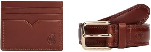 Tommy Hilfiger Męski pasek TH Crest i uchwyt CC AM0AM13934 opakowanie upominkowe, brązowy (zimowy koniak), 95, Brązowy (zimowy koniak), 95
