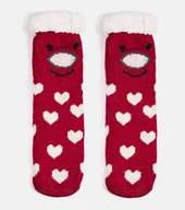 Botki damskie - Czerwone skarpety z kożuszkiem Lotis-35-38 - miniaturka - grafika 1