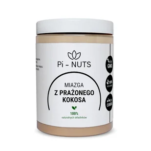 Pi-nuts Pasta z prażonych kokosów 100% 1kg - Słodkie kremy i masła - miniaturka - grafika 1