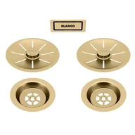 Pozostałe akcesoria kuchenne - Zestaw BLANCO Zestaw elementów stalowych w kolorze satin gold, do armatury przelewowo-odpływowej InFino, do dwóch komór 203477 - miniaturka - grafika 1